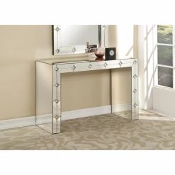 Promo โญ Glass Acme Furniture Hessa Mirrored Console Table ๐งจ