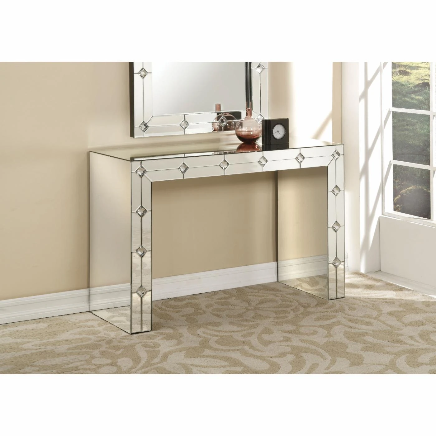 Promo โญ Glass Acme Furniture Hessa Mirrored Console Table ๐งจ 1 Promo โญ Glass Acme Furniture Hessa Mirrored Console Table ๐งจ