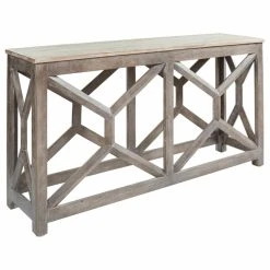 Brand new ๐ฅ Wood Signature Design By Ashley Lanzburg Weathered Console Table ๐