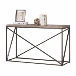 Brand new ๐ Metal Benzara Industrial Style Minimal Sofa Table ๐