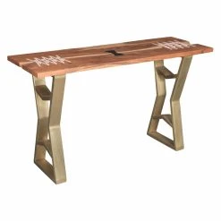 New 🧨 Metal Chic Teak Charleston Acacia Wood Console Table 🧨