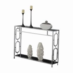 Best deal ✔️ Metal Convenience Concepts Omega Chrome Console Table ⌛