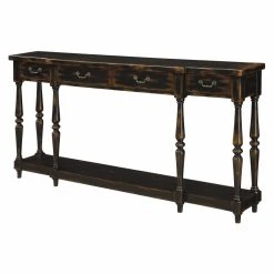 Cheap 🔔 Wood Coast To Coast Weathered Black 4 Drawer Console Table ✨