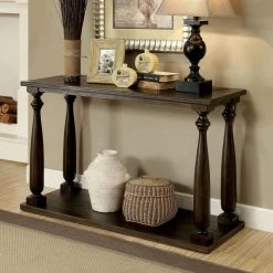 Best Pirce โค๏ธ Wood Furniture Of America Shandy Transitional Style Turned Leg Sofa Table ๐ฅ