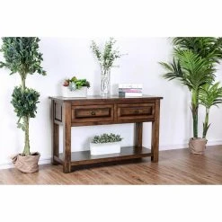 Discount ⌛ Wood Furniture Of America Helena Traditional Storage Drawer Console Table 🔥