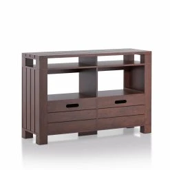 Best Sale ๐ Wood Furniture Of America Briet Rustic Storage Console Table ๐