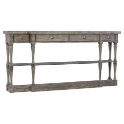 New ???? Wood Hooker Furniture Sanctuary 4 Drawer Console Table With Shelves ????
