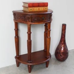 Budget 🛒 International Caravan Windsor Hand Carved Wood Walnut Stain Console Table 🎉