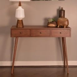Flash Sale ???? Decor Therapy Mid Century 3 Drawer Wood Console Table ????