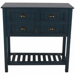 Outlet ✔️ Wood Decor Therapy Bailey Bead Board 4 Drawer Console Table ????
