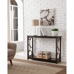 Best Pirce ???? K&B Furniture K&B Furniture Dark Cherry Wood Console Table ????