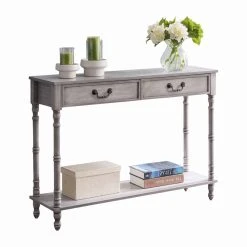 Best deal 🧨 K&B Furniture Wood K&B Furniture Rustic 2 Drawer Console Table 👍