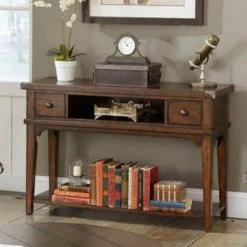 Outlet ???? Liberty Furniture Industries Wood Aspen Rectangular Russet Brown Console Table ????