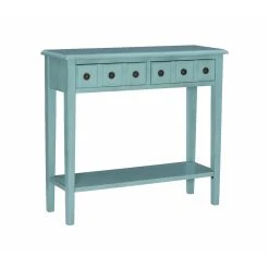 Buy 🛒 Wood Powell Sadie 2-Drawer Console - Teal 💯