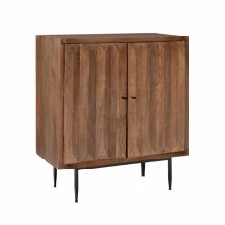 Budget 🛒 Metal Powell Kiefer Console - Brown With Black Accents 💯