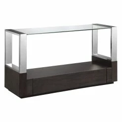 Flash Sale ???? Wood Magnussen Revere Contemporary Glass Top Entryway Table With Storage ????