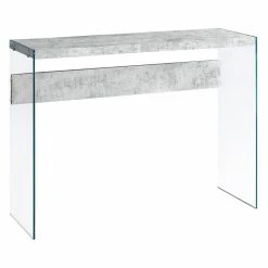 Cheapest ๐ Monarch Specialties Monarch Gray Cement With Tempered Glass Console Table โญ