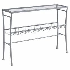 Buy ๐ Metal Monarch Specialties Rectangular Glass Top Console Table With Basket Shelf โค๏ธ