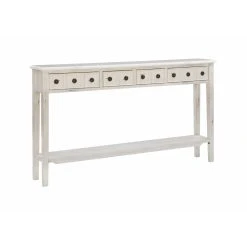 Budget 🥰 Wood Powell Sadie 4-Drawer Long Console - Cream ❤️