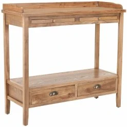 Outlet ???? Wood HN Home Barnes Coastal Console With Storage Drawers ????