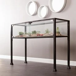 New 💯 Metal Southern Enterprises Terrarium Console Table ✔️