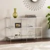 Best Pirce 😀 Metal Southern Enterprises Knox Glam Mirrored Console Table - Chrome 🥰