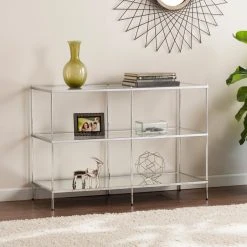 Best Pirce ๐ Metal Southern Enterprises Knox Glam Mirrored Console Table - Chrome ๐ฅฐ