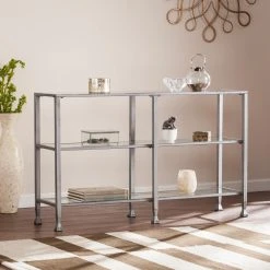 Outlet ๐ Southern Enterprises Jaymes Metal / Glass 3-Tier Console Table/Media Stand ๐