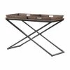 Hot Sale ???? Brooklyn & Max Metal Brooklyn + Max Dionne Aged Elm Wood Tray Top Console Table ????