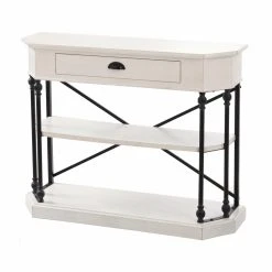 Flash Sale ✔️ Wood StyleCraft 3 Tier Single Drawer Clipped Corner Console Table 👏