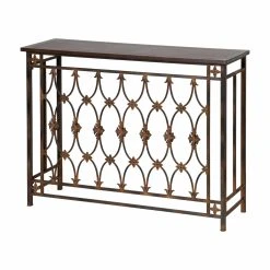 Coupon ???? StyleCraft Filigree Metal And Wood Console Table ❤️