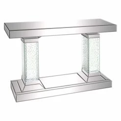 Promo ๐ Glass DecMode Crystal Pedestal Rectangular Console Table ๐ฏ