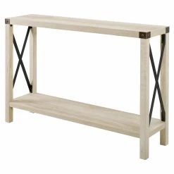 Promo ???? Wood HumbleNest Countryside Weathered Metal X Console Table ⭐