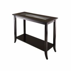 Wholesale 🧨 Wood Winsome Genoa Rectangular Console Table With Glass Top 🥰