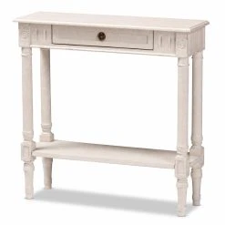Hot Sale ???? Wood Baxton Studio Ariella Country Cottage Farmhouse 1 Drawer Console Table ????