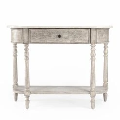 Buy 🌟 Butler Specialty Wood Butler Danielle Marble Console Table - Rustic Gray 🔔 -Convenience Concepts Shop scaleBTR3757