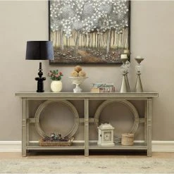 Best Sale 🌟 Wood Coast To Coast Console Table - Silver 🎁 -Convenience Concepts Shop scaleCTCI1192