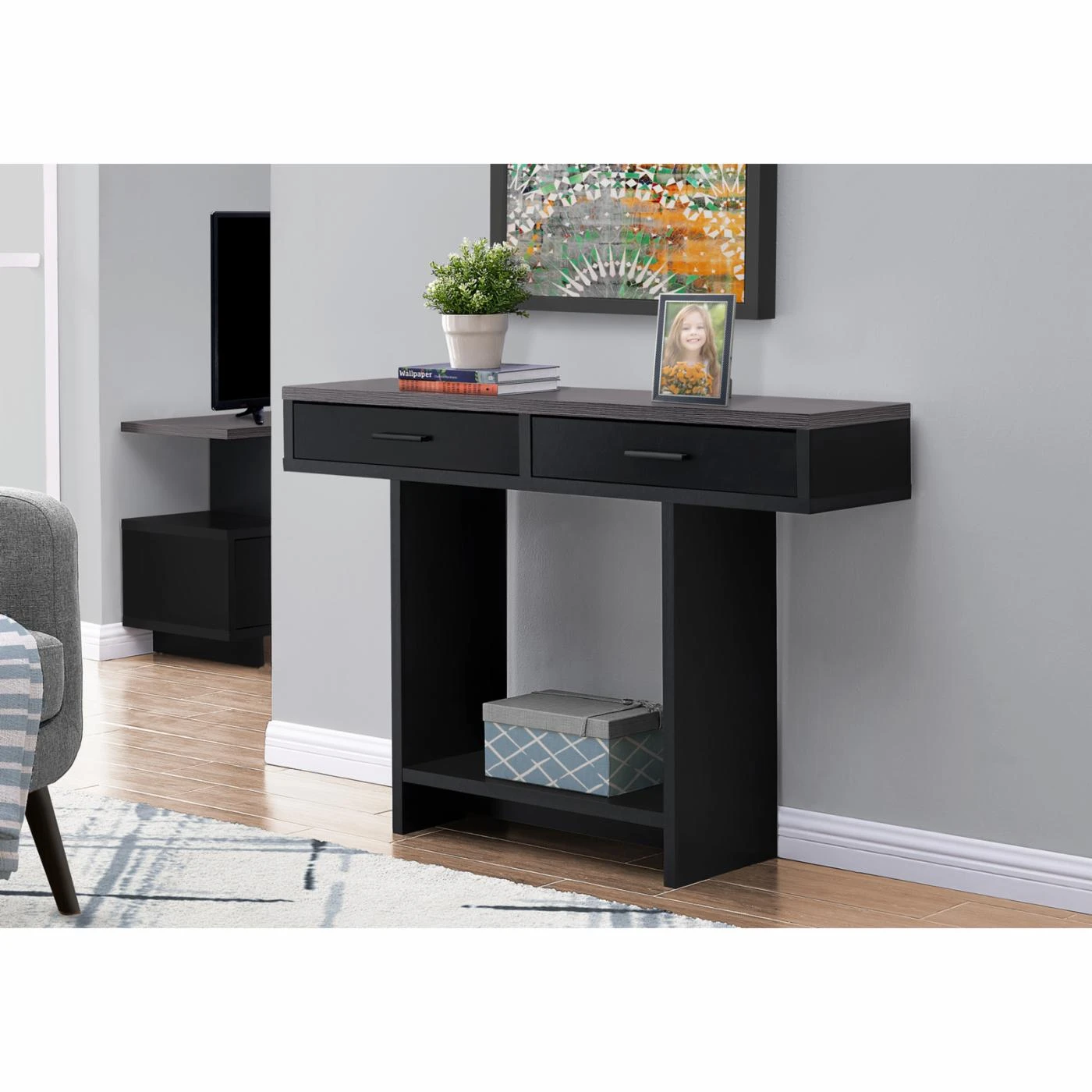 Best Sale ???? Wood Monarch Specialties Contemporary 2 Drawer Console Table ✨ 5 Best Sale ???? Wood Monarch Specialties Contemporary 2 Drawer Console Table ✨ - Image 5
