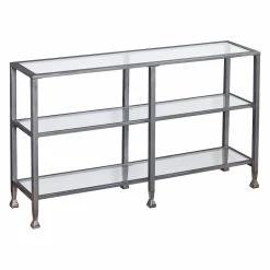 Outlet 😀 Southern Enterprises Jaymes Metal / Glass 3-Tier Console Table/Media Stand 👏 -Convenience Concepts Shop scaleSEI2393