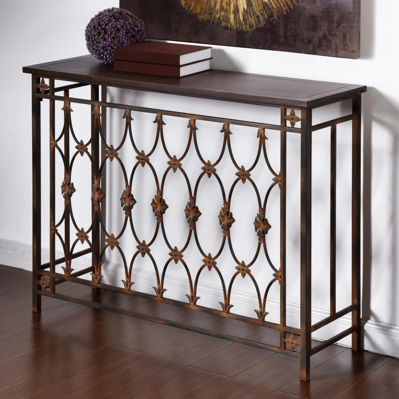 Coupon ???? StyleCraft Filigree Metal And Wood Console Table ❤️ 4 Coupon ???? StyleCraft Filigree Metal And Wood Console Table ❤️ - Image 4