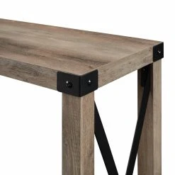 Promo ???? Wood HumbleNest Countryside Weathered Metal X Console Table ⭐ -Convenience Concepts Shop scaleWAL689