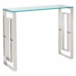 Discount 😍 Metal !nspire Stainless Steel Block Design Console Table ⌛ -Convenience Concepts Shop scaleWORW206